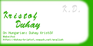 kristof duhay business card
